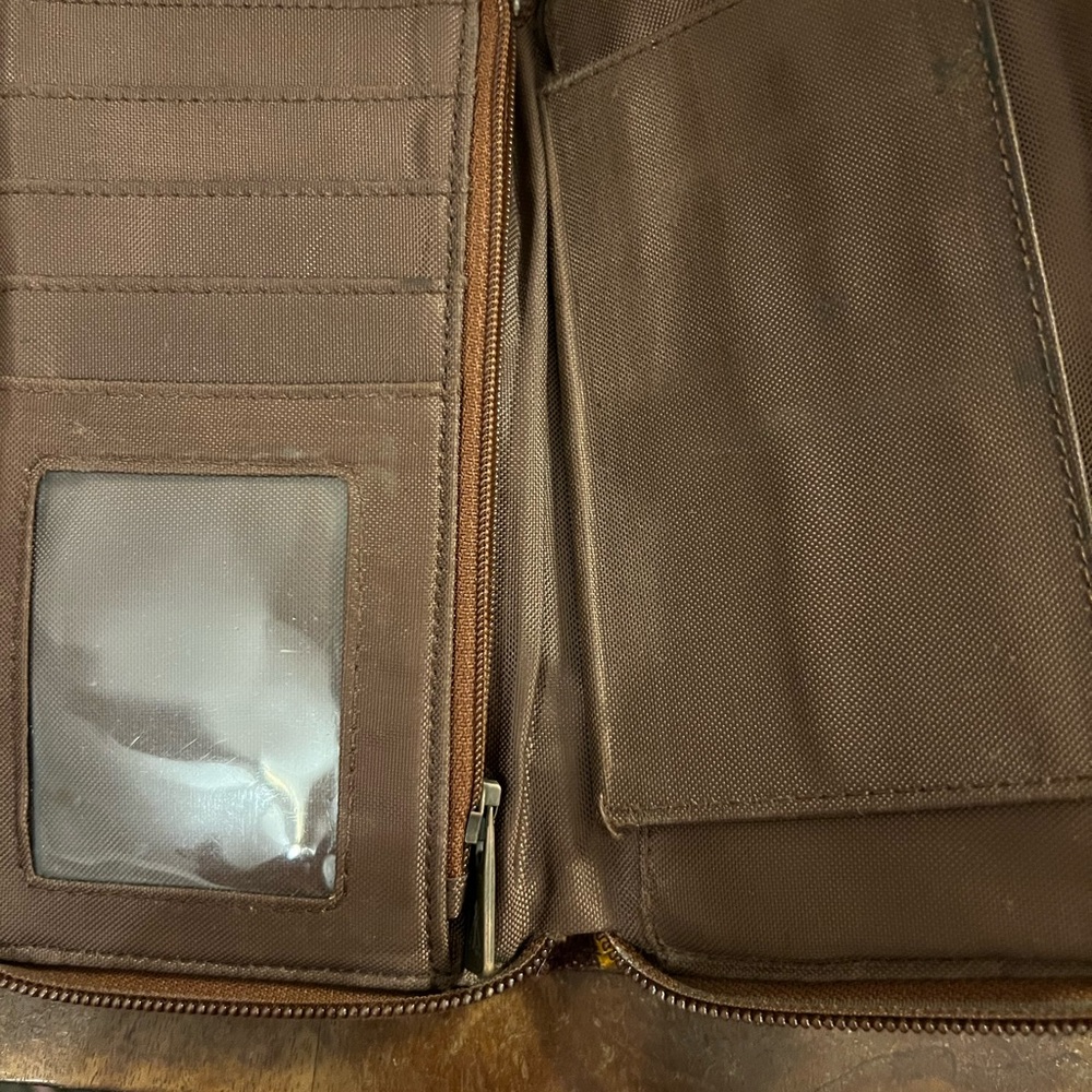 Pendleton Brown And Orange Geometric Wristlet - image 3